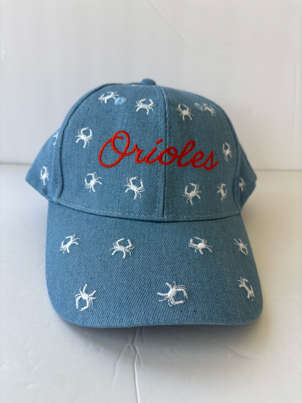 Orioles Embroidered Crab Denim Cap in Blue- Mother’s Day 2026